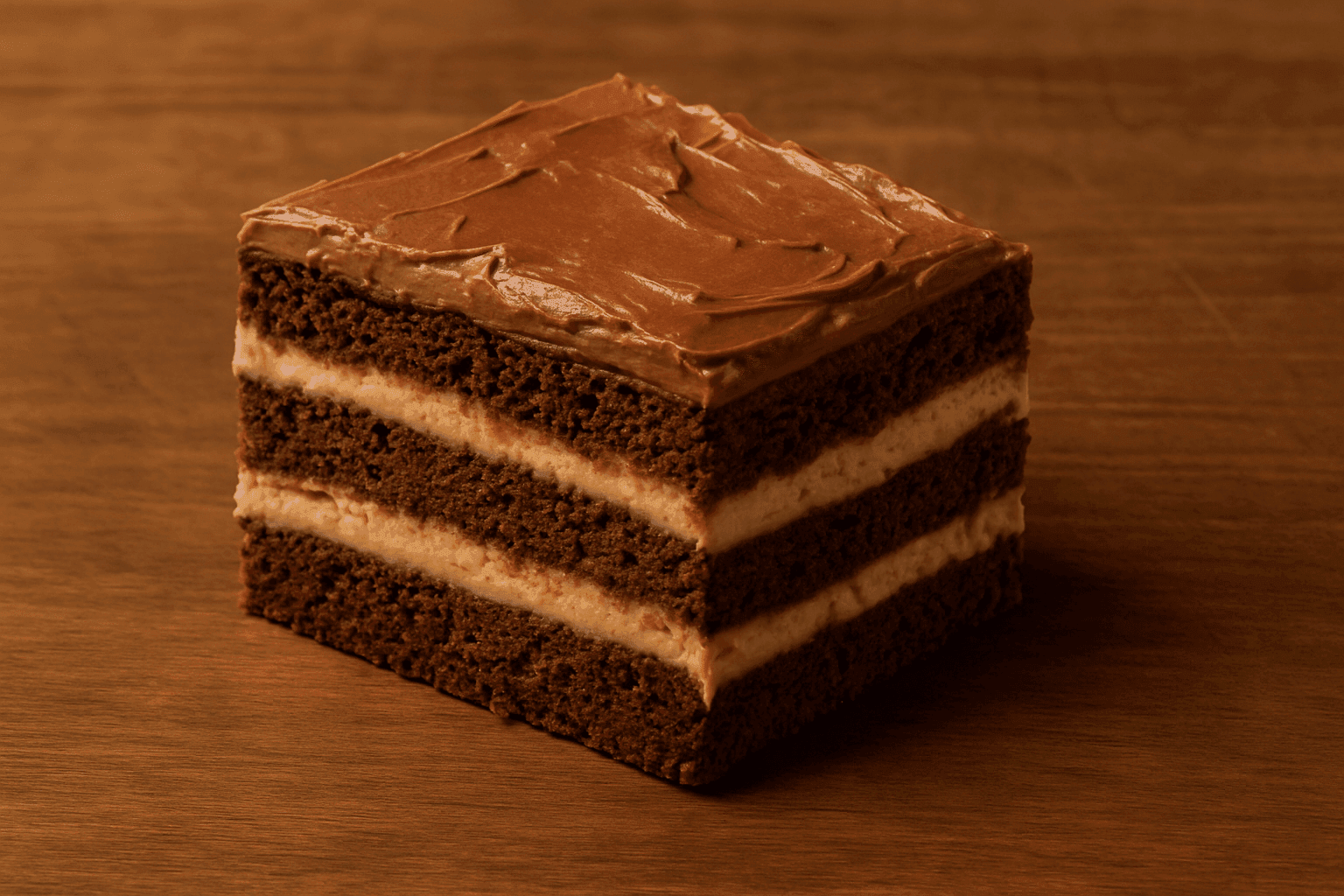 Porción de chocotorta argentina con capas de galleta y crema de dulce de leche, postre casero del Asador AR TANGO en Montequinto.
